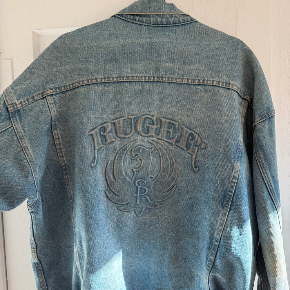 Oversized Denim Jacket - Ruger Embossed Back Logo